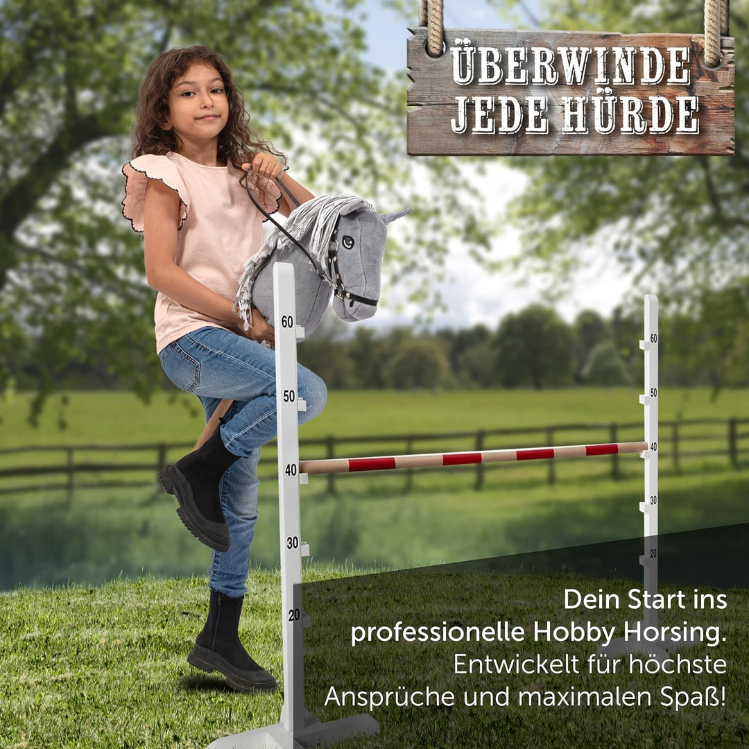 Pink Papaya Hobby Horse Ronja, mit Halfter und Trense, Steckenpferd fürs Hobby Horsing, Pferd zum Re