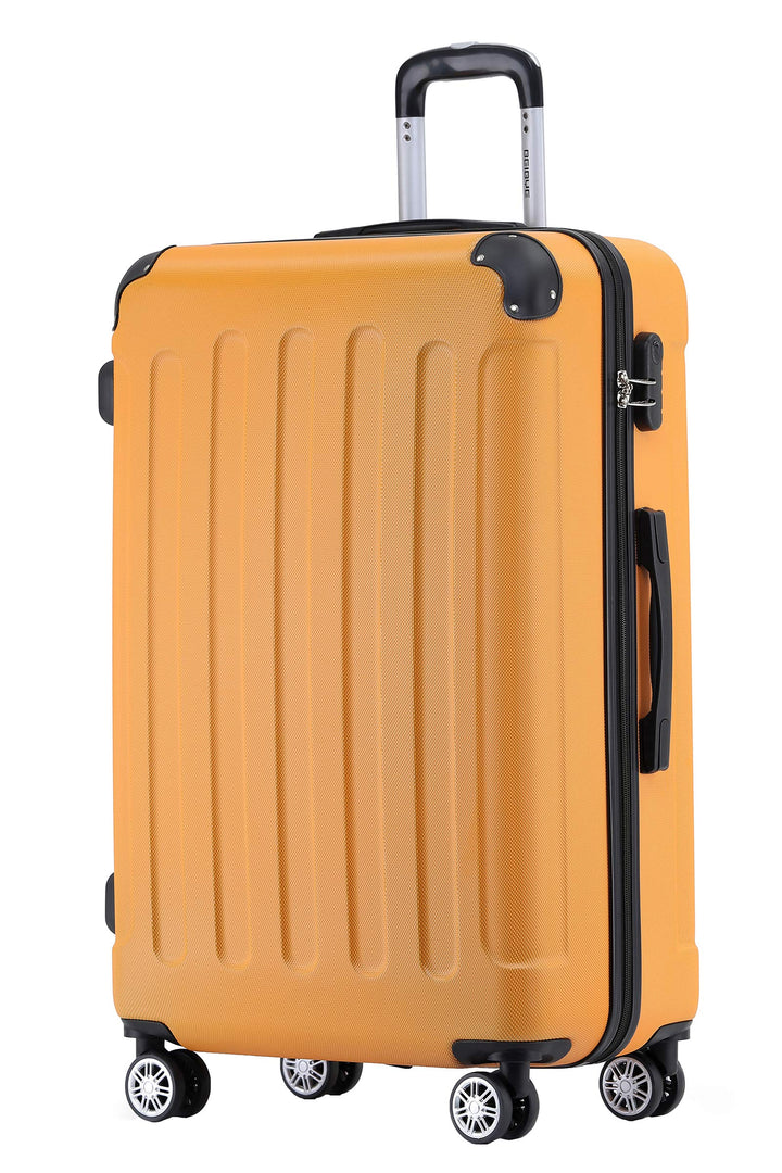 BEIBYE Zwillingsrollen Hardcase Reisekoffer Koffer Trolleys Hartschale in XL-L-M in 14 Farben (Orang