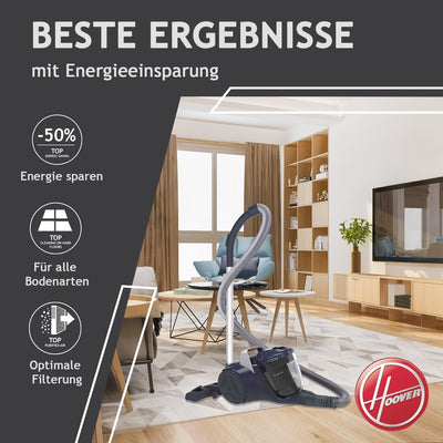 Hoover Staubsauger beutellos BREEZE HOME mit Universalbodendüse I Zyklon ohne Beutel für alle Bodena