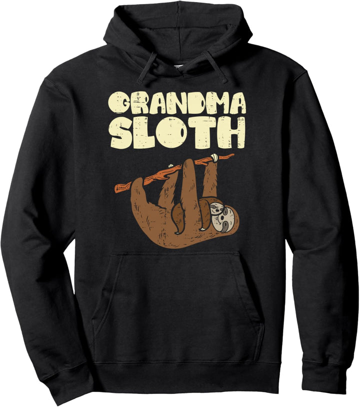 Grandma Sloth Funny Mothers Day Nana Mimi Grandmother Women Pullover Hoodie