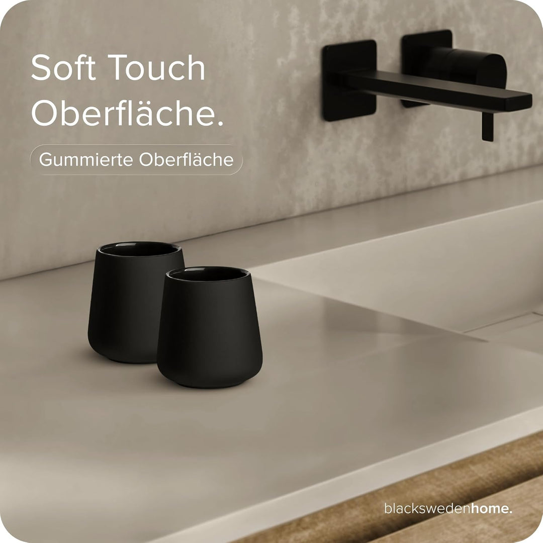 blackswedenhome. Badezimmer Set Schwarz - Hochwertiges Keramik Set - Seifenspender schwarzs, Zahnput