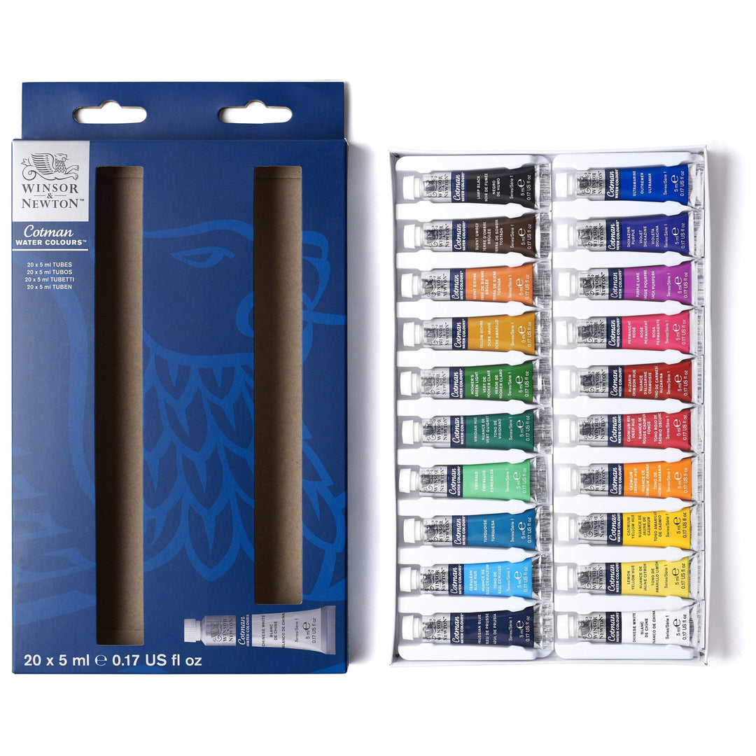 Winsor & Newton 390665 Cotman Aquarellfarbenset, ausgezeichnete Transparenz, Farbkraft und Verarbeit
