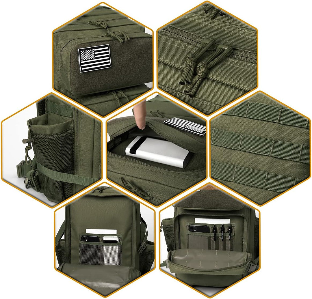 QT&QY Taktischer MilitäR Rucksack Herren Gross 25l/35l/45L Bundeswehr Rucksack 3 Tage Molle Armee Ru