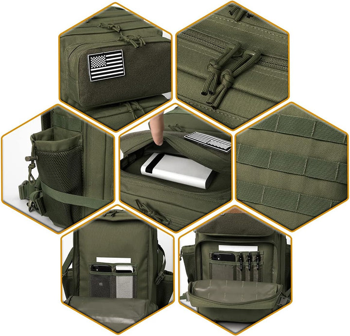 QT&QY Taktischer MilitäR Rucksack Herren Gross 25l/35l/45L Bundeswehr Rucksack 3 Tage Molle Armee Ru