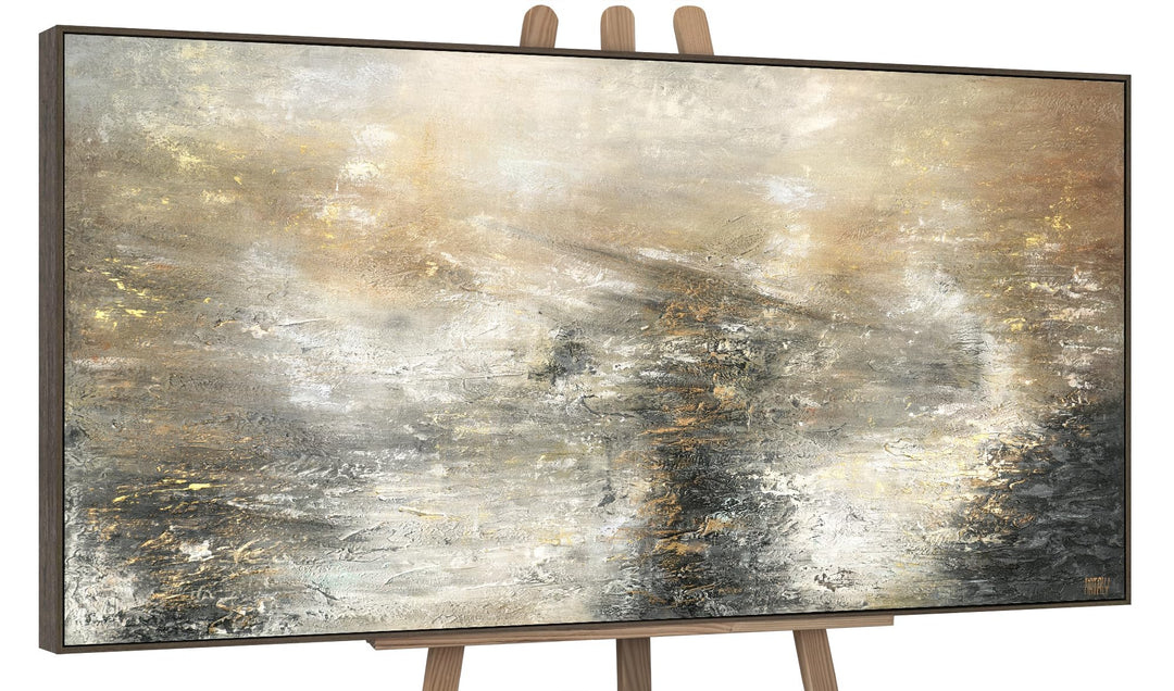YS-Art Abstrakt Acryl Gemälde auf Leinwand Kraft der Elemente handgemalt Wandbilder Wohnzimmer moder
