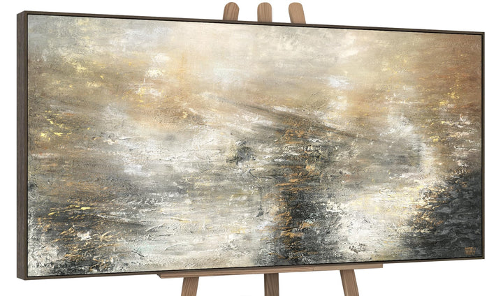 YS-Art Abstrakt Acryl Gemälde auf Leinwand Kraft der Elemente handgemalt Wandbilder Wohnzimmer moder