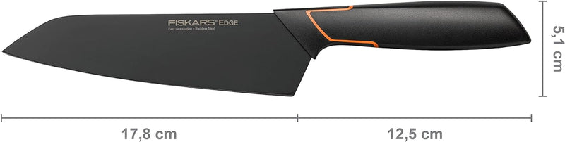 Fiskars Santoku-Messer, Modernes Design, Gesamtlänge: 29 cm, Qualitätsstahl/Kunststoff, Edge, 100309