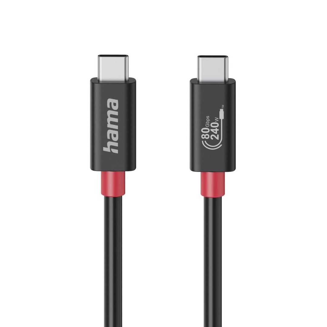 Hama USB-C-Kabel, E-Marker, USB4 Gen4, 80 Gbit/s, 5 A, 240 W, 1,00 m