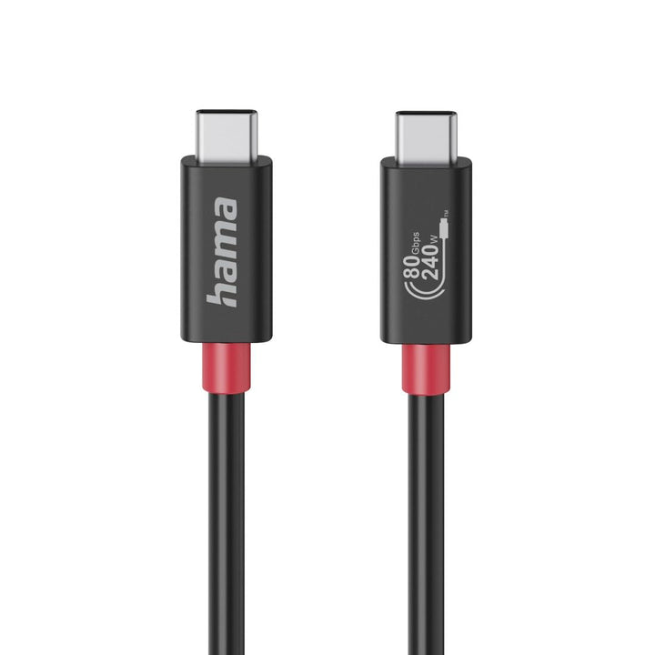 Hama USB-C-Kabel, E-Marker, USB4 Gen4, 80 Gbit/s, 5 A, 240 W, 1,00 m