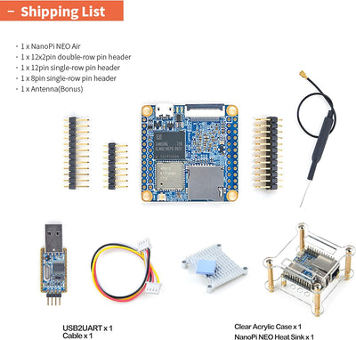 NanoPi NEO Air Open Source Allwinner H3 Single Board Computer Onboard Quad-Core Cortex-A7 1.2GHz CPU