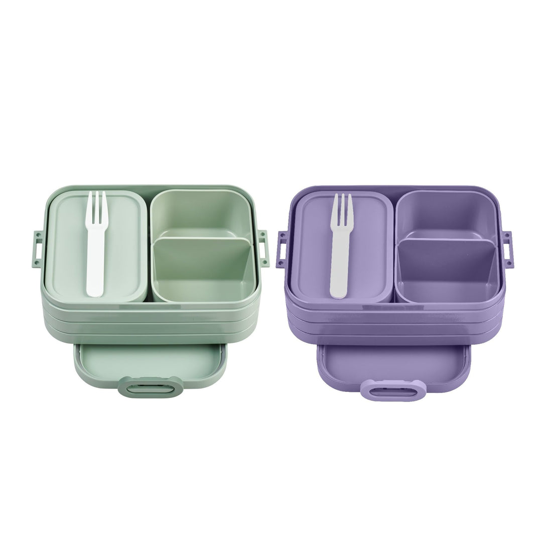 Mepal Bento Brotdose Midi Take A Break Mixed - mit Bento Box - Für 2 Sandwiches oder 4 Brotscheiben