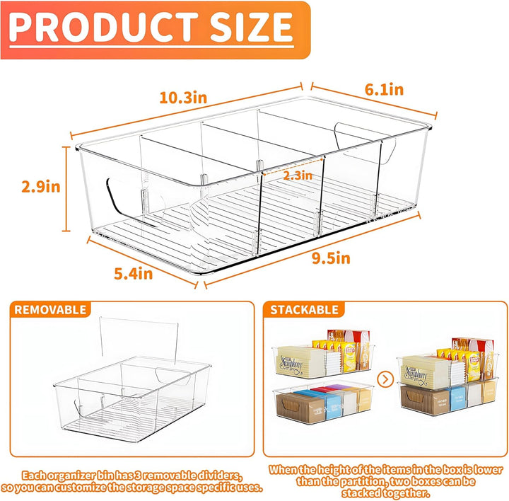 YIHAOBOX Kühlschrank Organizer 6er Set Ordnung im Kühlschrank, Stapelbar, Organizer, Fridge Organize