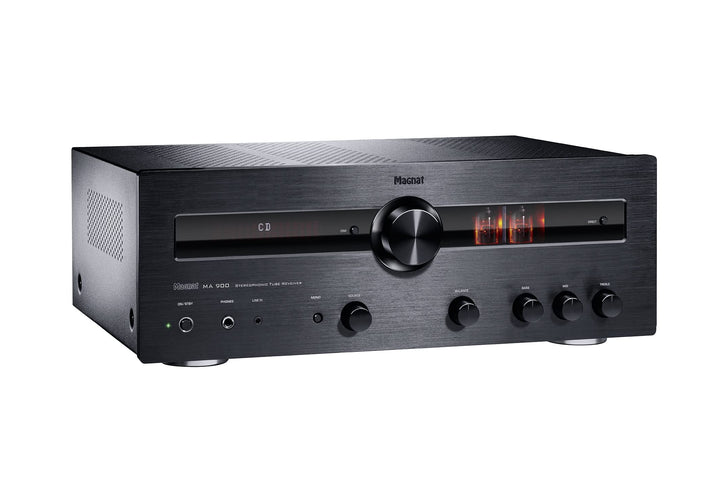 Magnat MA 900, robuster Stereo Hybrid-Verstärker mit hochwertiger Aluminium-Front und hoher Ausgangs