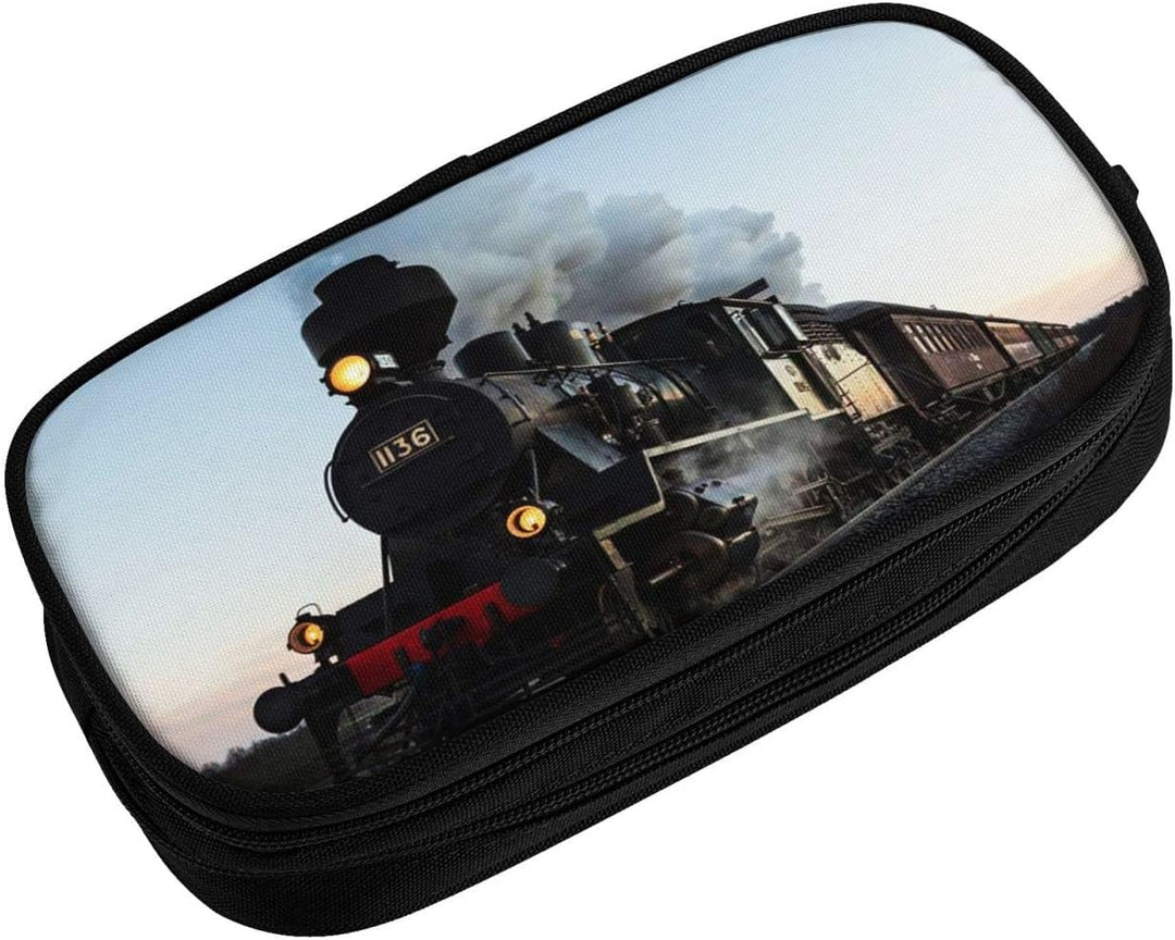 Federmäppchen Dampfzugbahn Federmappe Etui für Jungen Mädchen Grosse Schulsachen Federtasche Schulmä