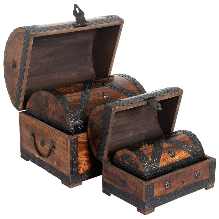 Bartl 110314 Piraten-Schatztruhen 4er Set XXXXX-Large Dunkelbraun, XXXXX-Large Dunkelbraun