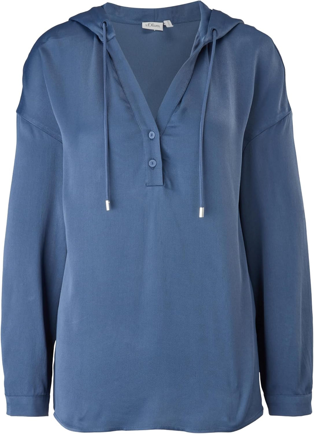 s.Oliver BLACK LABEL Kapuzenbluse aus Satin 38 Dark Blue, 38 Dark Blue
