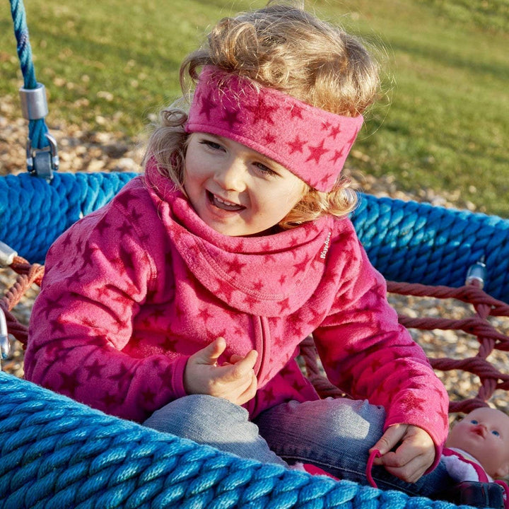 Playshoes Unisex Kinder Fleece-Jacke Outdoor-Oberteil 86 Pink Sterne, 86 Pink Sterne