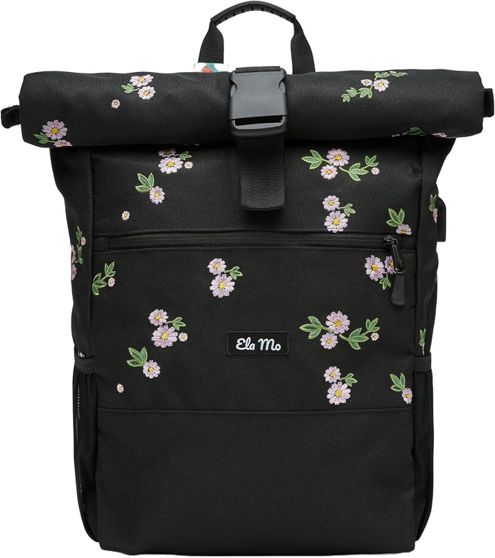 Ela Mo’s Rucksack Damen | Schön und Durchdacht | für Uni Reisen Freizeit Job | mit Laptopfach & Anti