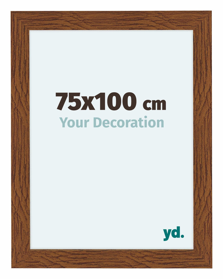 yd. Your Decoration - Bilderrahmen 75x100 cm - Eiche Rustikal - Bilderrahmen aus MDF mit Acrylglas -