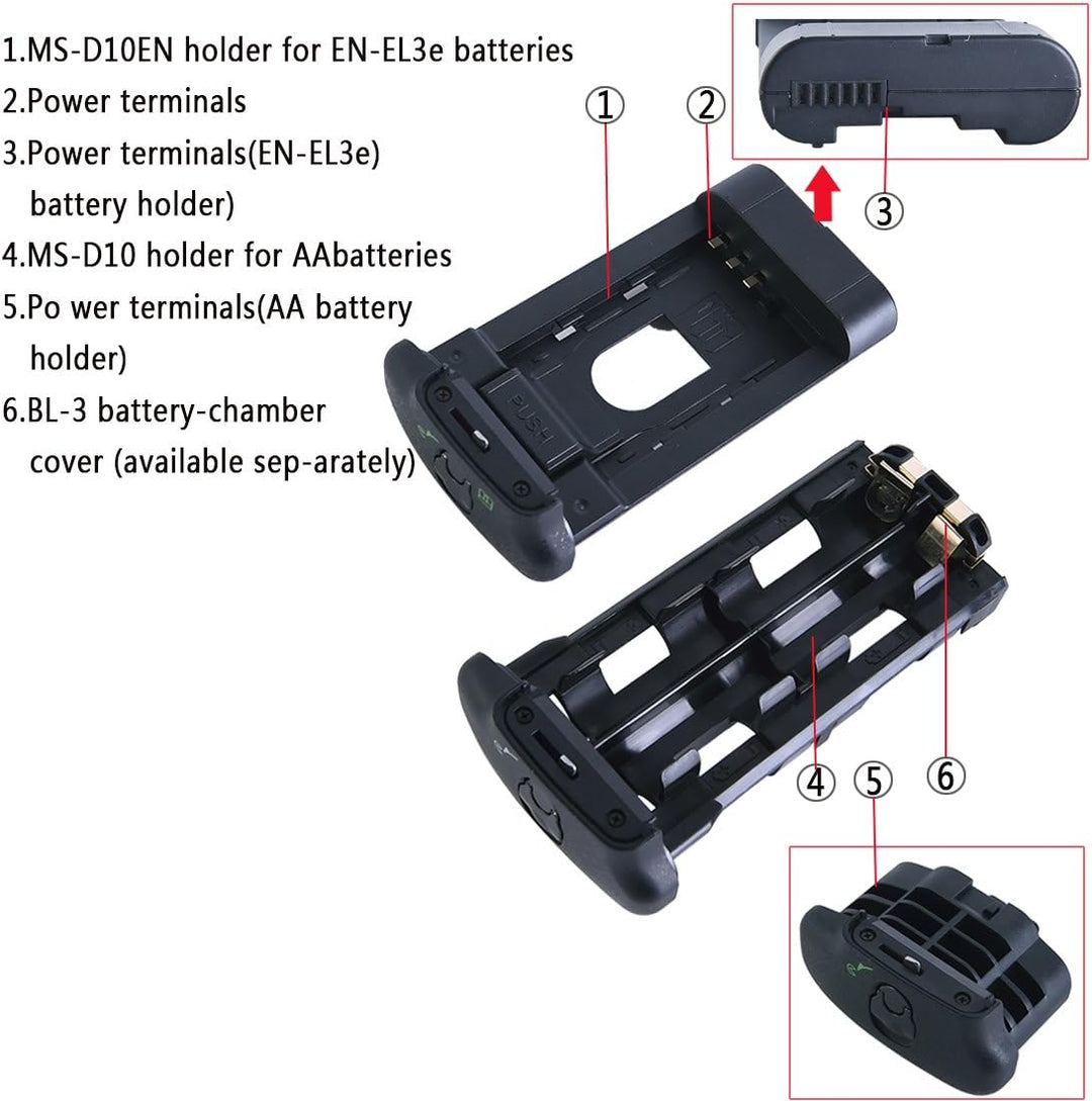 DSTE Pro MB-D10 Vertikaler Batterie-Griff für Nikon D300 D300S D700 D900 SLR Digital Kamera wie EN-E