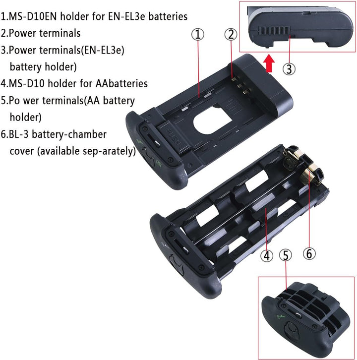DSTE Pro MB-D10 Vertikaler Batterie-Griff für Nikon D300 D300S D700 D900 SLR Digital Kamera wie EN-E