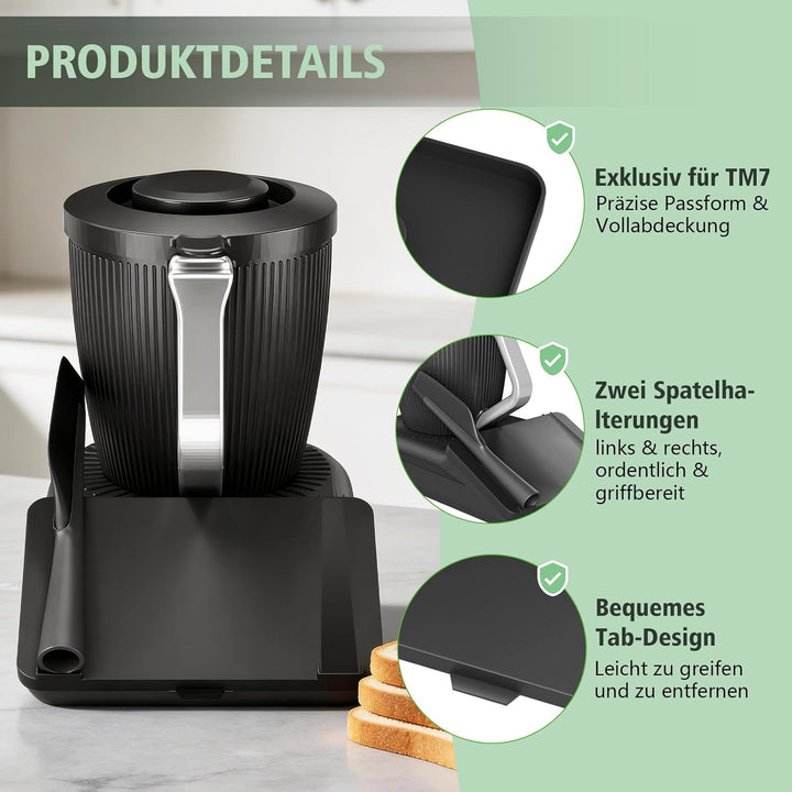 Displayschutz für Thermomix TM7 Displayabdeckung mit Spatelhalter (ohne Spatel), Hart Schutzhülle, k
