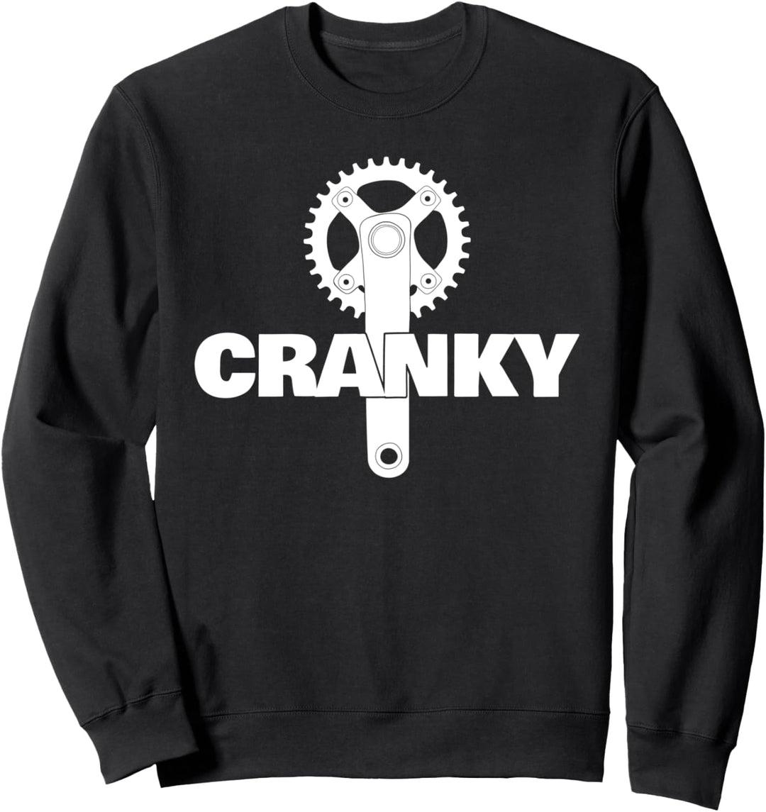 Cranky funny Bicycle Lover pun with Bicycle Crank Cranky Sweatshirt