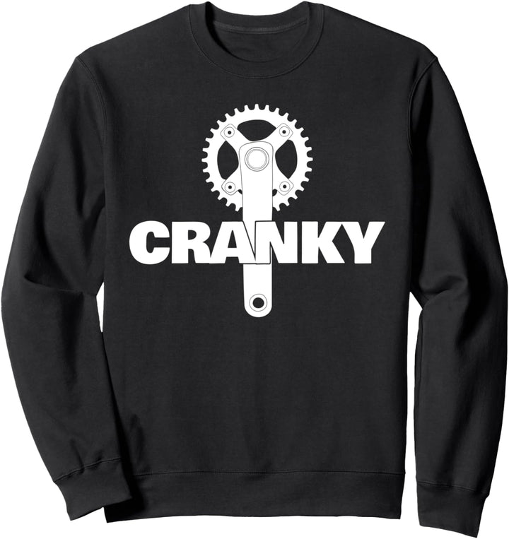 Cranky funny Bicycle Lover pun with Bicycle Crank Cranky Sweatshirt