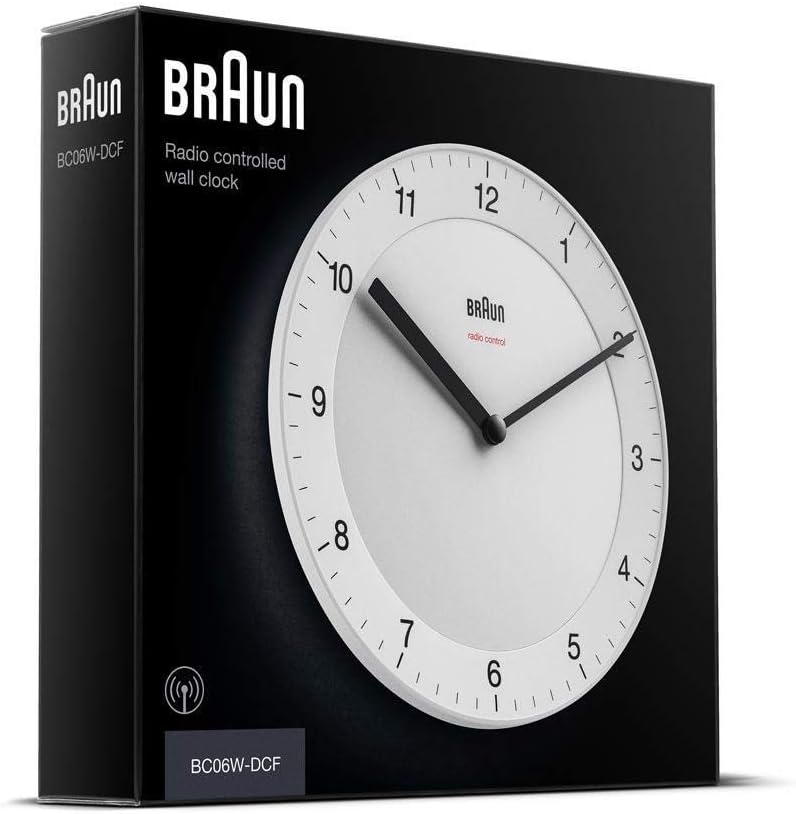 Braun Funkwanduhr Wanduhr, Kunststoff, Weiss, normal normal Weiss, normal Weiss