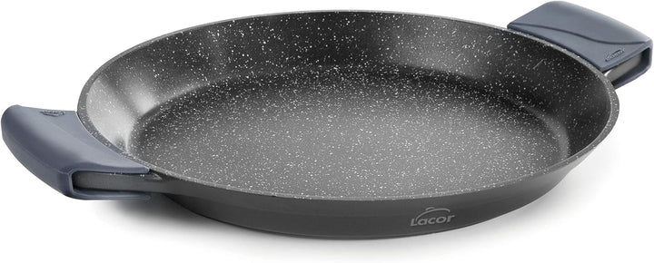 Lacor 25436 Paella-Pfanne mit Silikongriffen, Aluguss 36 cm Paella-Pfanne mit Griffen aus Silikon, 3