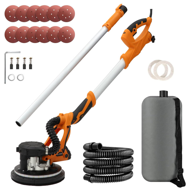 Trockenbauschleifer, 1250 Watt Elektroschleifer, 800 bis 1800 U/min, Ausziehbarem Griff, LED-Beleuch