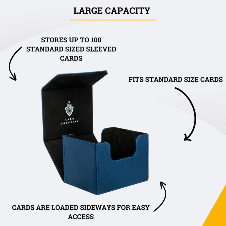 Card Guardian - Premium Sammelkarten Box für 100 Karten - ohne PVC Karten Halter für Spielkarten (Bl