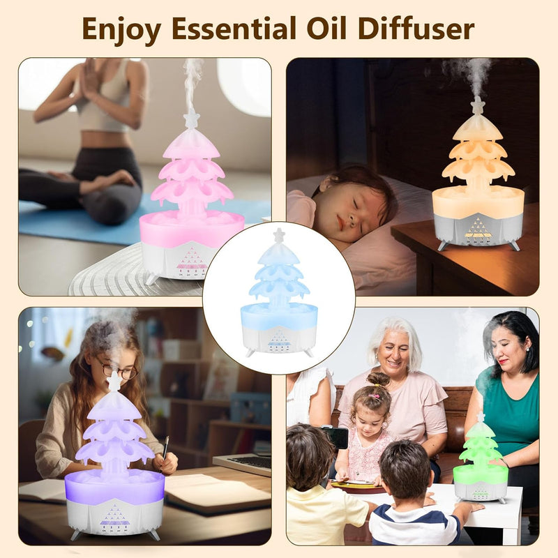 Vehoukli 2.5L Luftbefeuchter Humidifier mit 7 Farben LED Weihnachtsbaum Luftreiniger Lufterfrischer