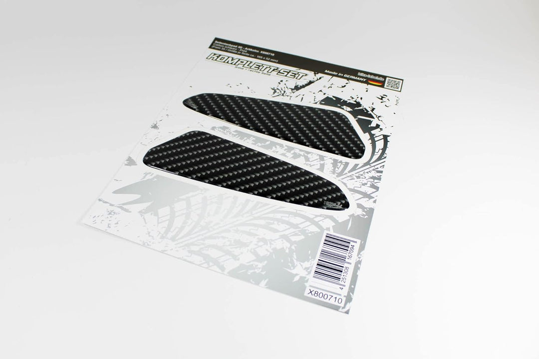 BIKE-label Tankpad Carbon Druck Schwarz kompatibel mit Suzuki X800710VA je Seite ca. 165 x 52 mm (Fo