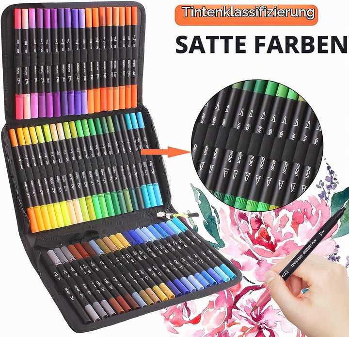Laconile 72 Filzstifte Set für Malbücher für Erwachsene, Dual Brush Pens Färbemarker für Kinder Kall
