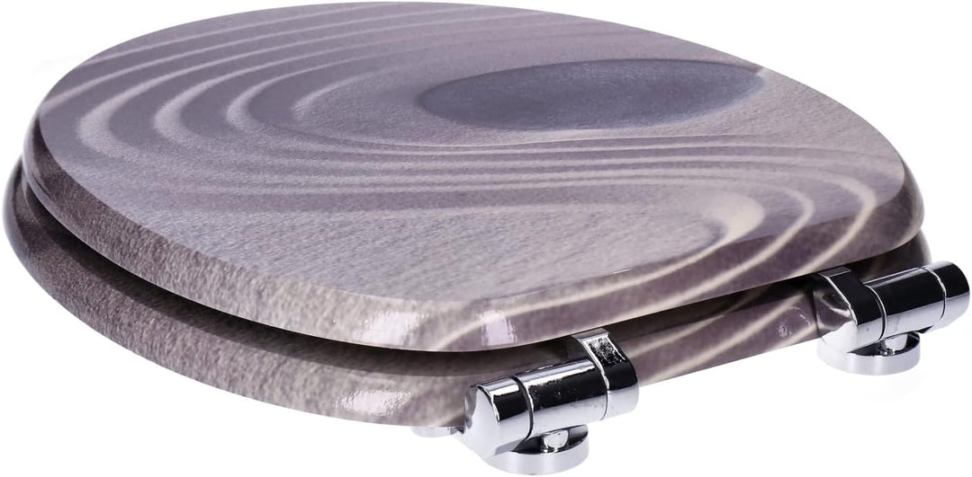 TP WC-Sitz mit Absenk-Automatik und Motiv, Soft-Close-Funktion, Toiletten-Deckel mit Holz-Kern, oval