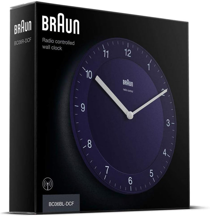 Braun Funkwanduhr Wanduhr, Kunststoff, Blau, normal normal Blau, normal Blau