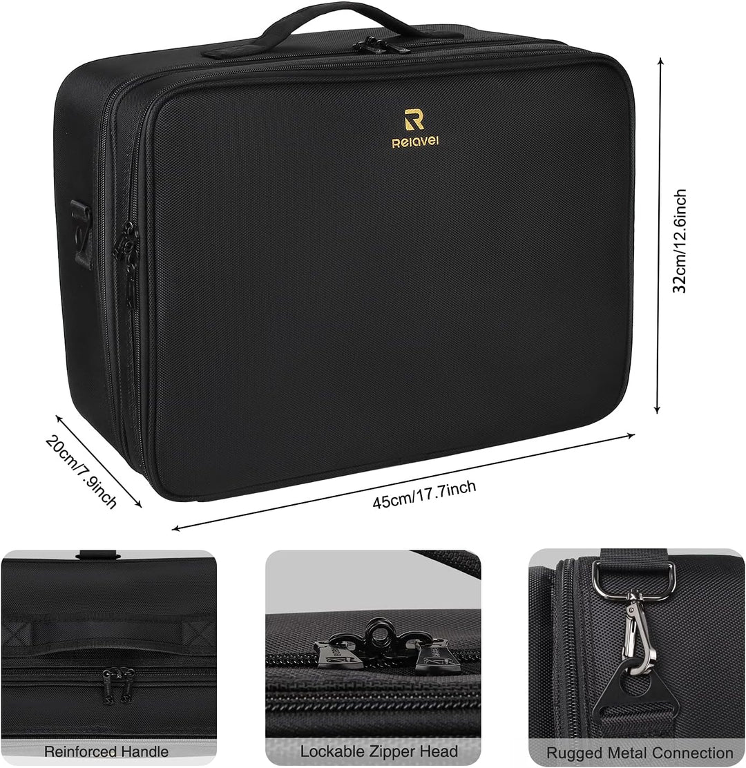 Relavel Kosmetiktasche, Relavel Extra Grosse Kosmetikkoffer, Reise Schminkkoffer Portable Beauty Cas