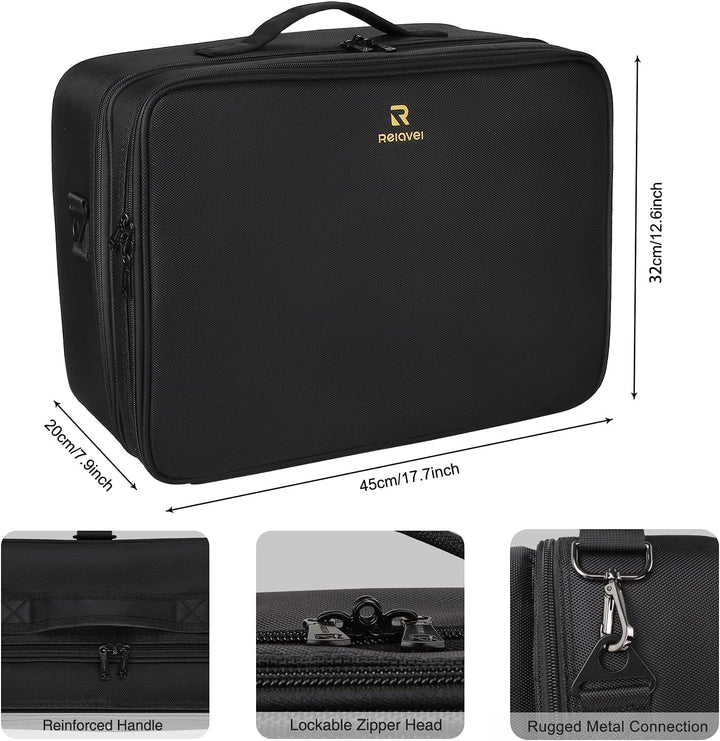 Relavel Kosmetiktasche, Relavel Extra Grosse Kosmetikkoffer, Reise Schminkkoffer Portable Beauty Cas