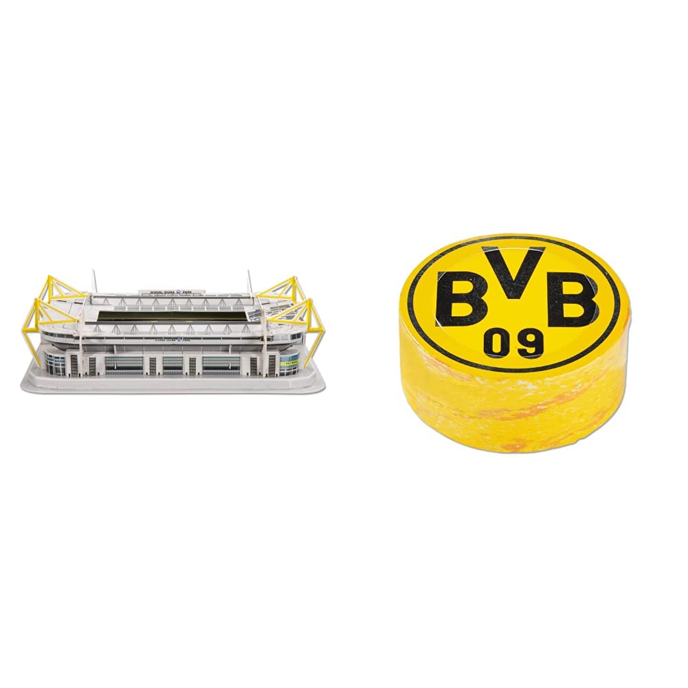 Borussia Dortmund BVB-3D-Stadionpuzzle & BVB-Zauberhandtuch (60 x 30 cm), Schwarz/gelb Bundle mit BV