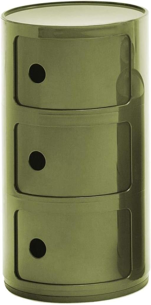 Componibili 3 Container, grün glänzend H 59cm Ø 32cm modern Grün/Glänzend, modern Grün/Glänzend