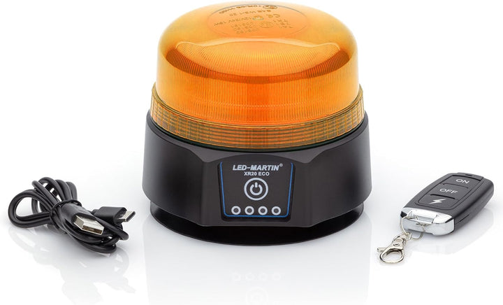 LED-MARTIN® - XR20 ECO Rundumleuchte - gelb - Magnet - AKKU - USB ladbar - 220km/h DEKRA geprüft - E
