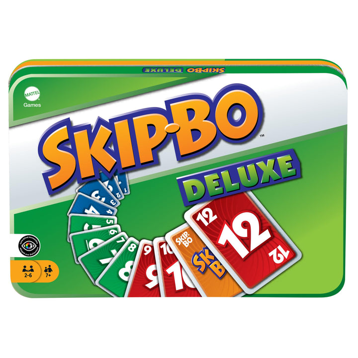 Mattel Games Skip-BO Deluxe, in Metallbox, Kartenspiele für die Familie, Perfekt als Kinderspiel, Re