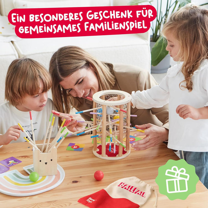 Nene Toys BALLFALL, Montessori Spielzeug ab 3 Jahren - Pädagogisches Brettspiel mit bunten Stäben, W