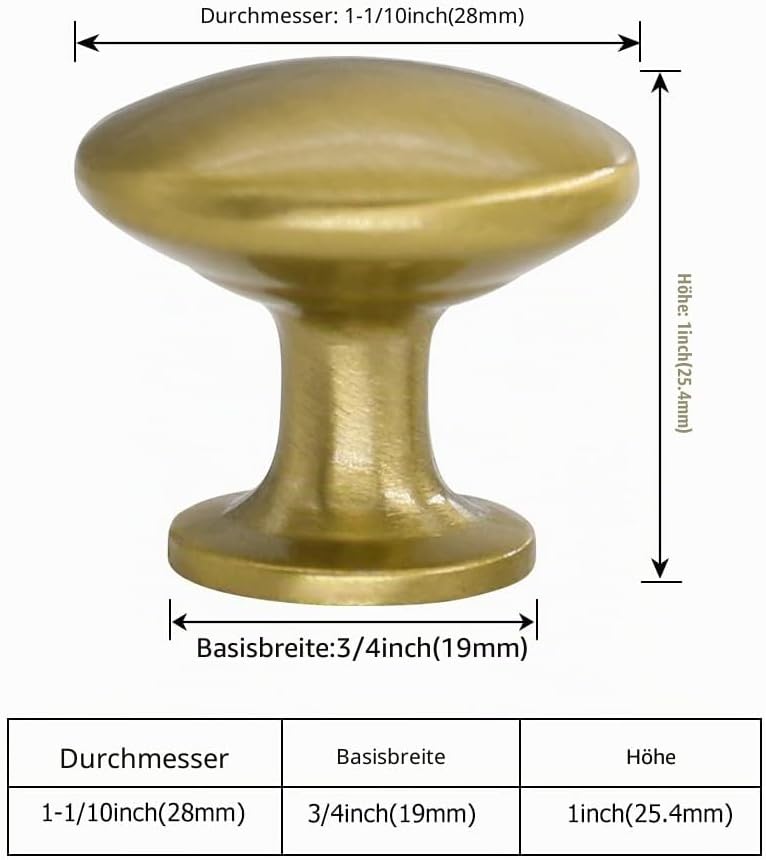 LONTAN 20 Stück Möbelknöpfe Gold Küchenknöpfe Schrankknöpfe Türknopf Gold Schrankknöpfe Vintage Schu