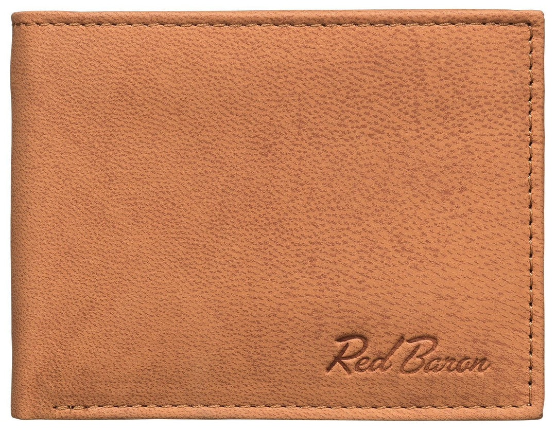 Geldbeutel Männer Leder Braun mit Münzfach - Red Baron Portemonnaie Geldbörse Herren Used Look Vinta