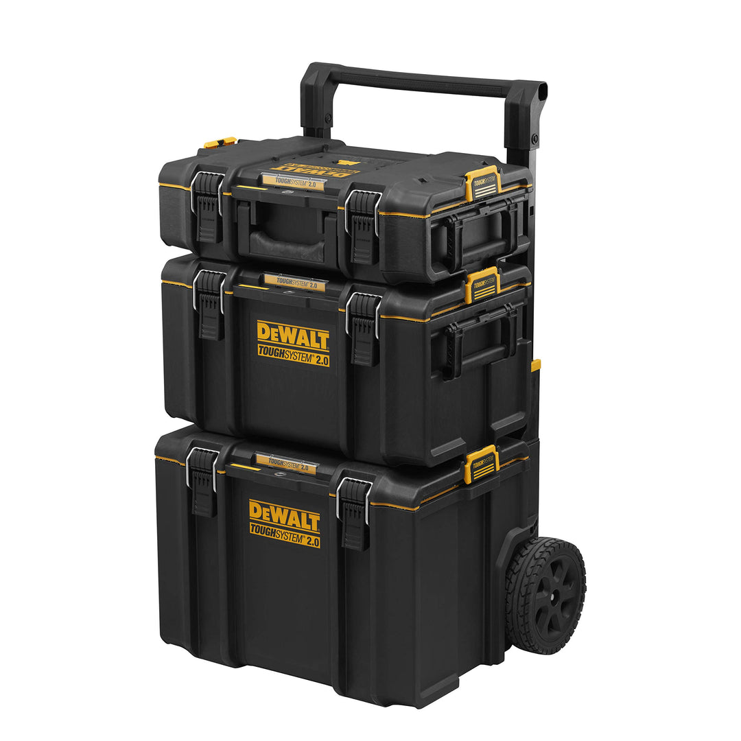 DEWALT TOUGHSYSTEM DS450 + DS300 + DS166, Multicolor, 2 Coffrets + Coffret sur Roulettes IP65, 2 Cof
