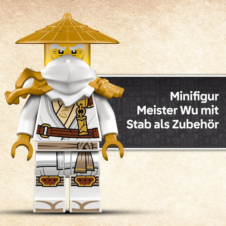 LEGO NINJAGO Wächterdrache Bauset - Mit Drachenfigur, Meister Wu Minifigur & Ständer – Bauspielset f