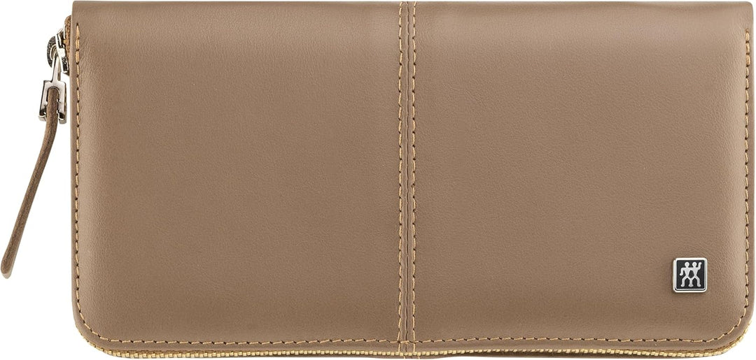 ZWILLING Maniküreset 5-teilig Nagelpflegeset aus Rindleder mit Reissverschluss, Premium, Taupe, 5-Te
