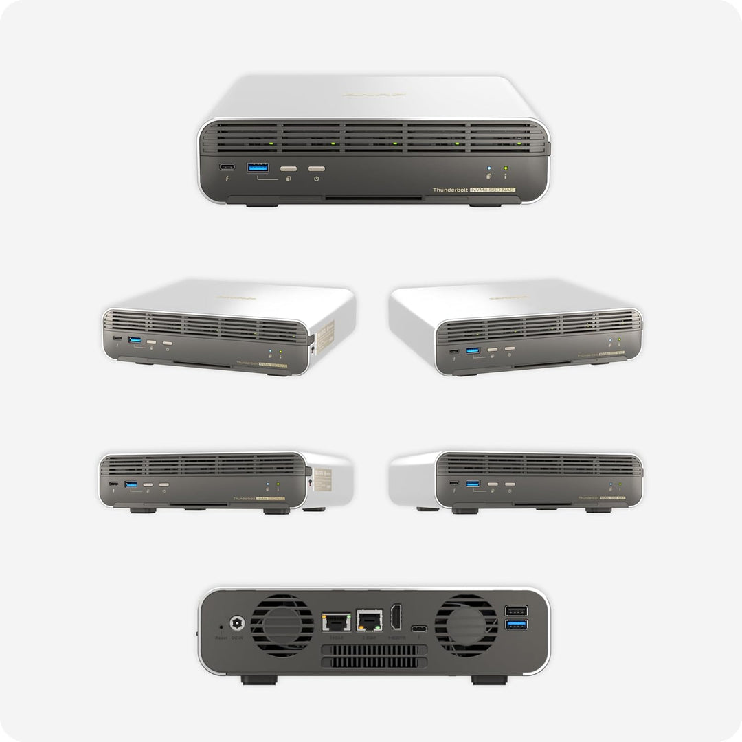 Qnap TBS-h574TX-i3-12G Thunderbolt Compact All-Flash | 5 x E1.S or M.2 SSD's, Intel Core i3-1320PE (